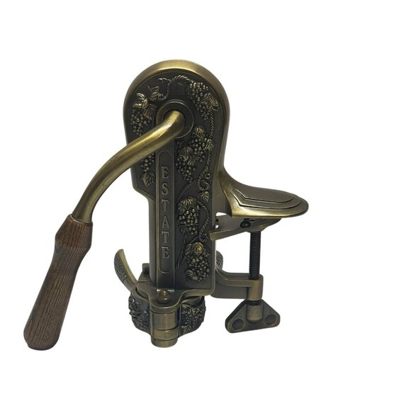 VINTAGE ROGAR ESTATE BRASS COUNTER TOP VICE CORKSCREW/WINE BOTTLE OPENER - Picture 3 of 10